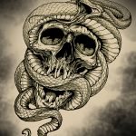 Skull and snake tattoo ideas